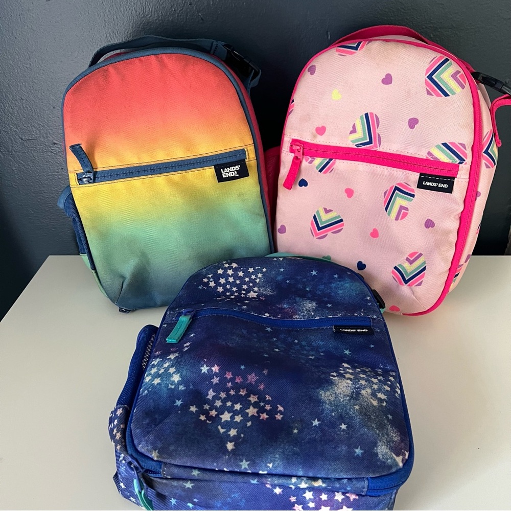 Lot of 3 Lands' End Kids' Lunchboxes